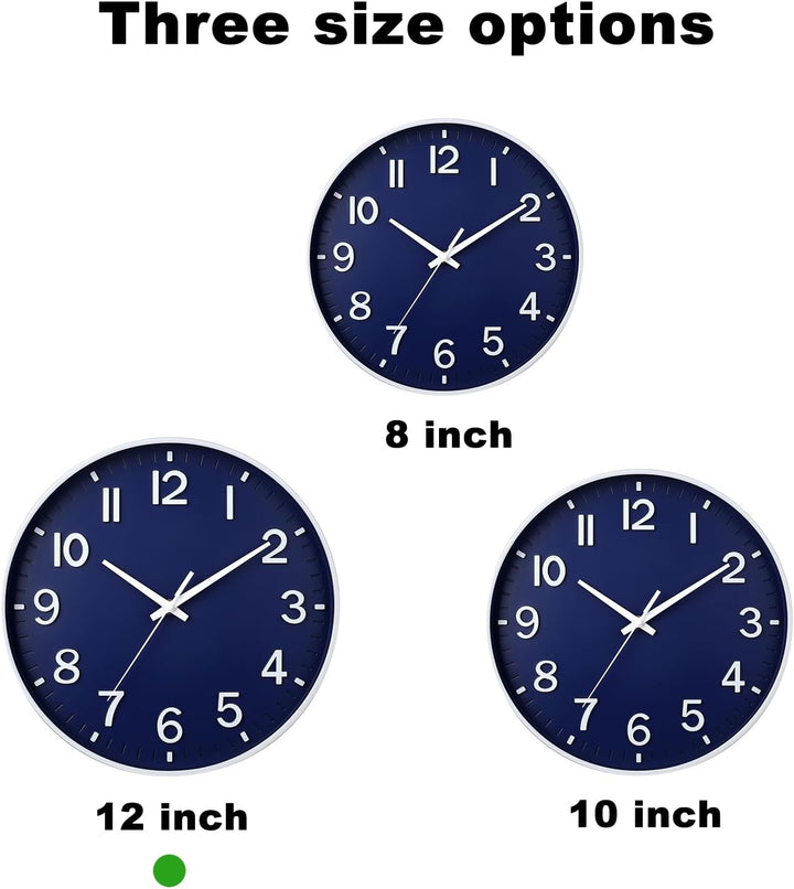 HZDHCLH 30cm Lautlos Wanduhr Schleichende Sekunde mit Arabisch Ziffer ohne Ticken für Dekoration Woh