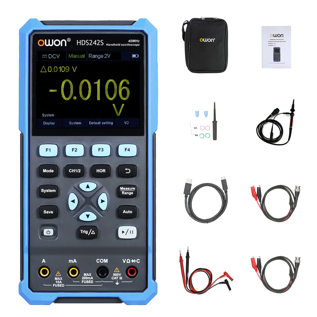 OWON HDS272S 3 in 1 Handheld Digital Oszilloskop Wellenform Generator Multimeter 2CH USB Typ C 70MHz