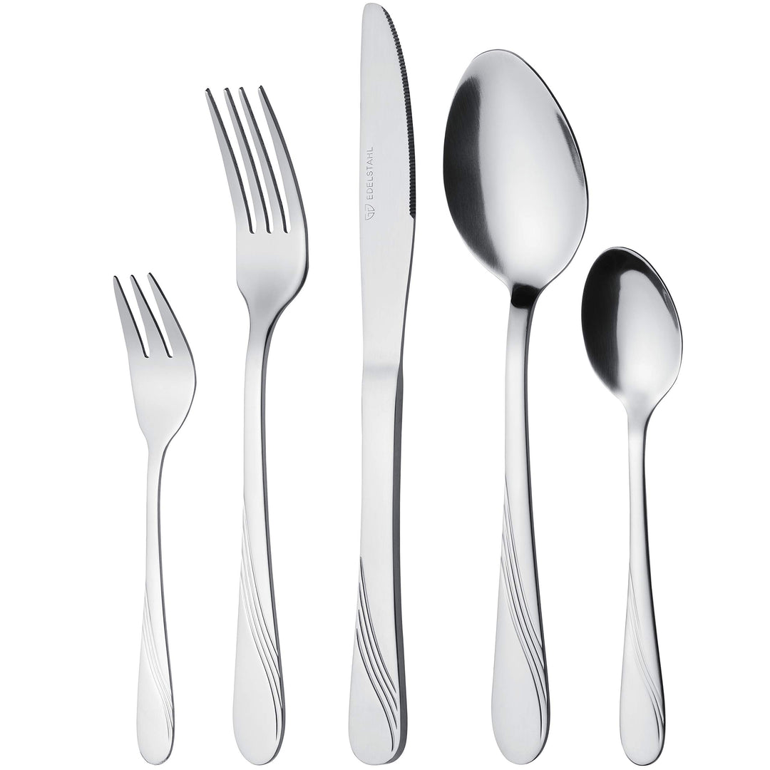 GRÄWE Besteckset für 6 Personen aus Edelstahl, Tafelbesteck Set 30-teilig, nickelfrei, rostfrei, han