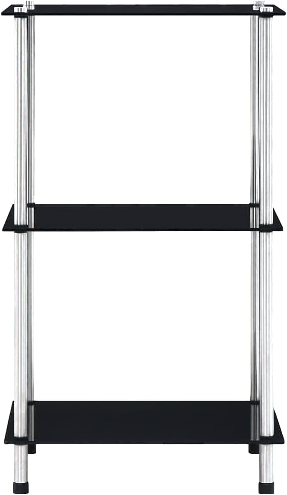 ZQQLVOO Regal mit 3 Ablagen Schwarz, Bücherregal, Organizer Bücherschrank, Bookshelf, Würfelregal, S