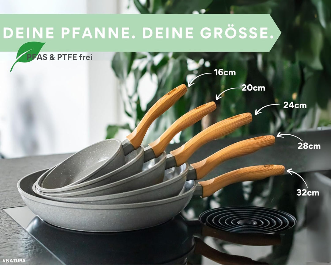 DIVORY Keramikpfanne 32cm – Pfanne mit Keramikbeschichtung Induktion, PFAS & PTFE frei, grosse Bratp