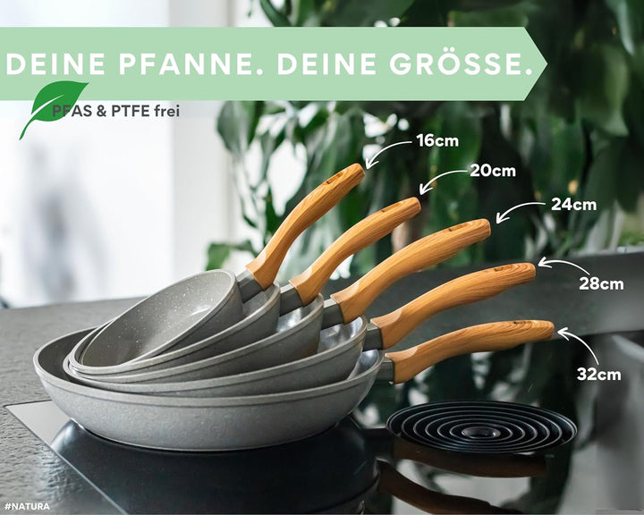 Keramikpfanne 28cm – Pfanne mit Keramikbeschichtung Induktion, PFAS & PTFE frei, grosse Bratpfanne K