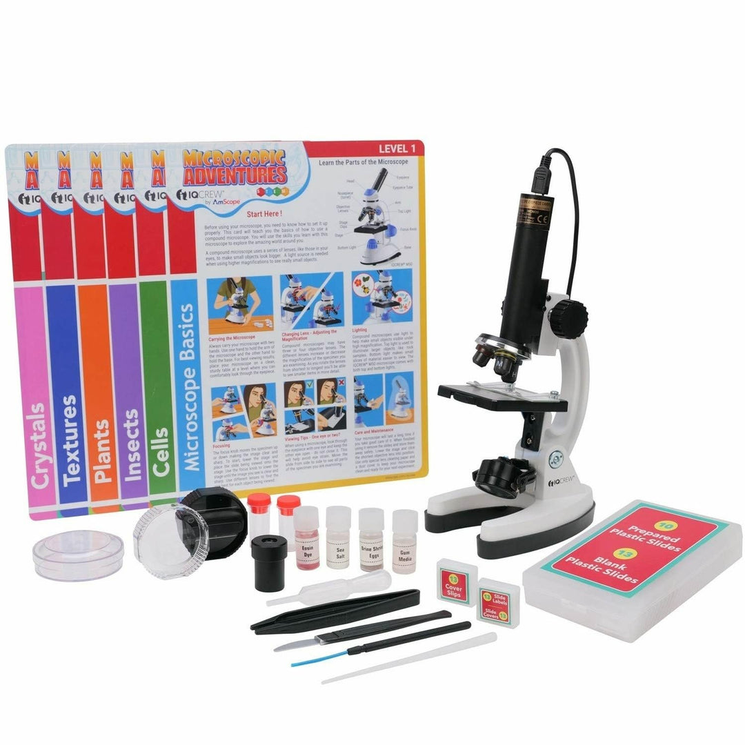 AmScope iqcrew Kids Premium 85+ stück mikroskop, farbkamera und interaktive Kinder Software kit mit