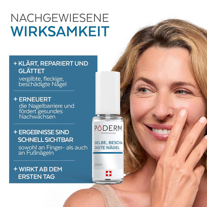 PODERM - Pflegeserum für verfärbte und beanspruchte Nägel - Verbessert das Erscheinungsbild der Näge