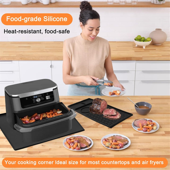 Heissluftfritteuse Zubehör, Airfryer Zubehör Hitzeschutzmatte Silikonmatte für Ninja, Philips, COSOR