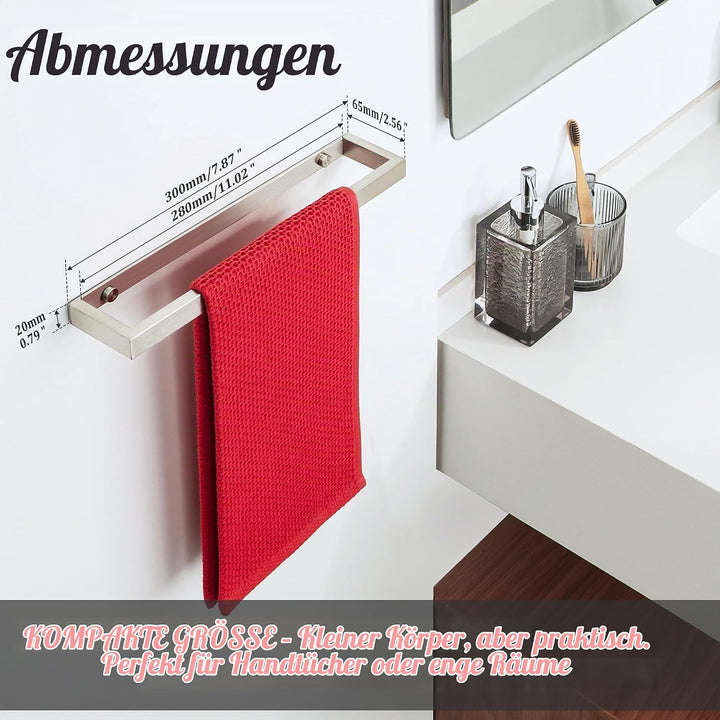 SAYAYO Handtuchhalter Ohne Bohren 30CM Handtuchstange Ohne Bohren Selbstklebend oder Zum Bohren Gebü