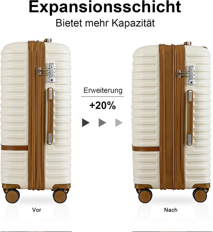Joyway Koffer Reisekoffer von ABS Hartschalen Erweiterbar Trolley Kofferset mit TSA Schloss und 4 Ro