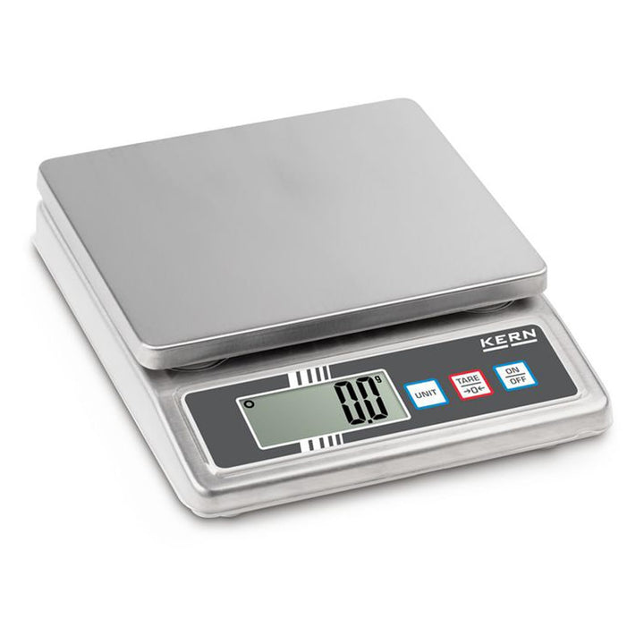 Tischwaage [Kern FOB 0.5K-4NS] Kompakte Edelstahlwaagen mit Staub- und Spritzwasserschutz IP65, Wäge