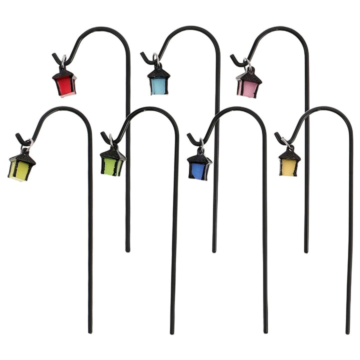Hemobllo 7 Stueck Mini Laterne Pflanzenstecker Leuchtend Mikro Landschaft