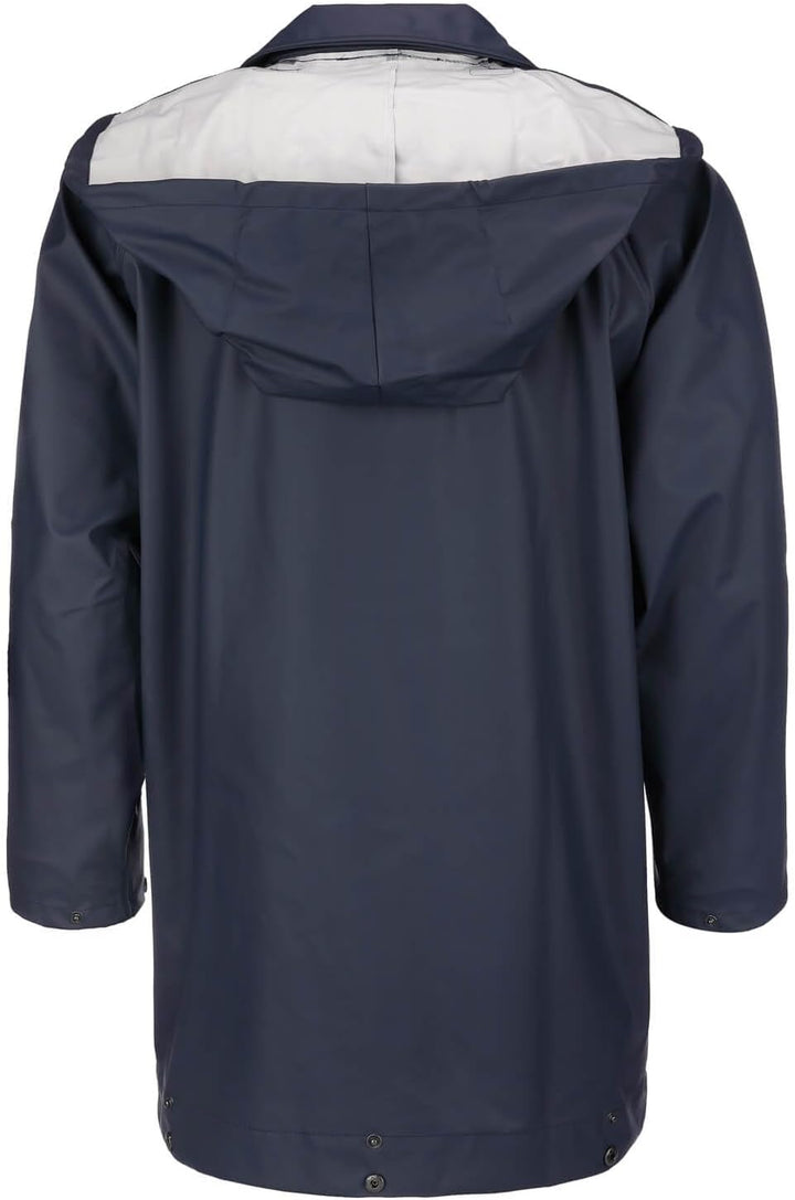 modAS Unisex PU-Regenanzug Profi - Set aus Regenjacke und Regenhose winddicht wasserdicht S Navy, S
