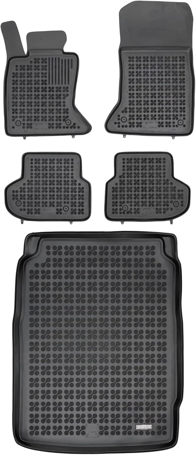 M MOTOS Satz Gummifussmatten und Kofferraummatten für BMW 5 F10 2010-2017 Verbessern Sie Ihren Reise