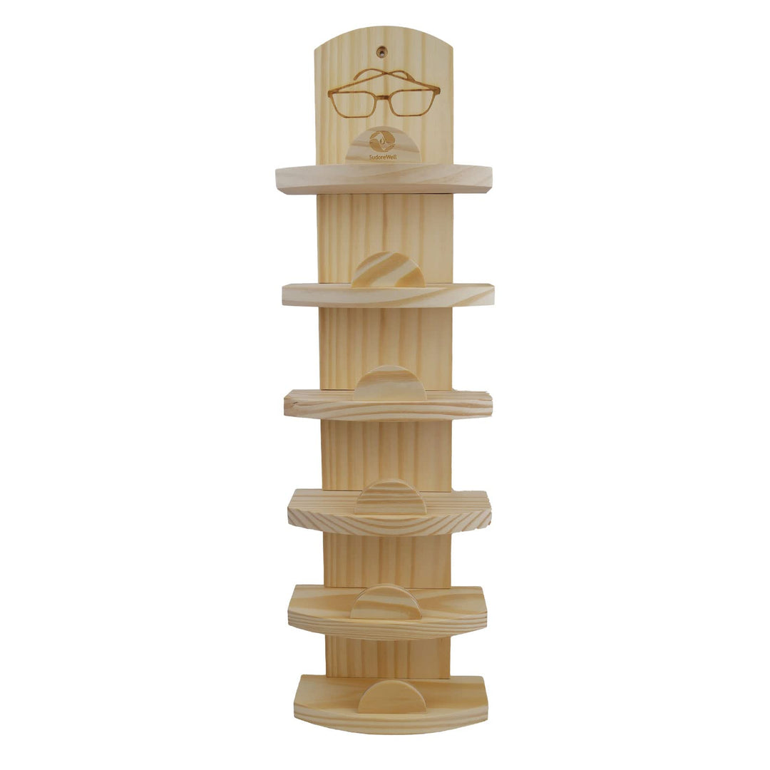 Brillenablage für 6 Brillen, Klassisch, Holz, Braun