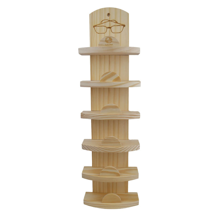Brillenablage für 6 Brillen, Klassisch, Holz, Braun