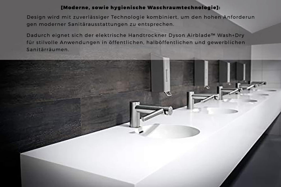 Dyson 245265-01 Airblade wash+Dry Handtrockner elektrisch, WD04 Stainless Steel Short HV Edelstahl