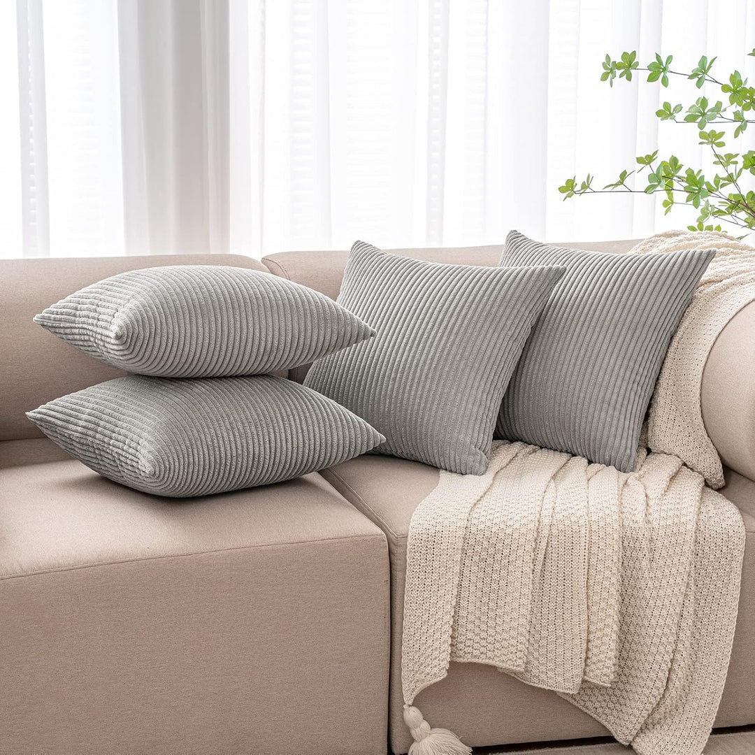 MIULEE 4er Set Kissenbezüge Kord Kissenhülle Dekorative Kissenbezug Sofakissen Couchkissen Dekokisse