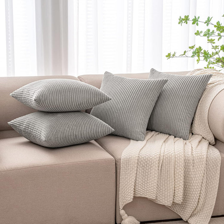MIULEE 4er Set Kissenbezüge Kord Kissenhülle Dekorative Kissenbezug Sofakissen Couchkissen Dekokisse