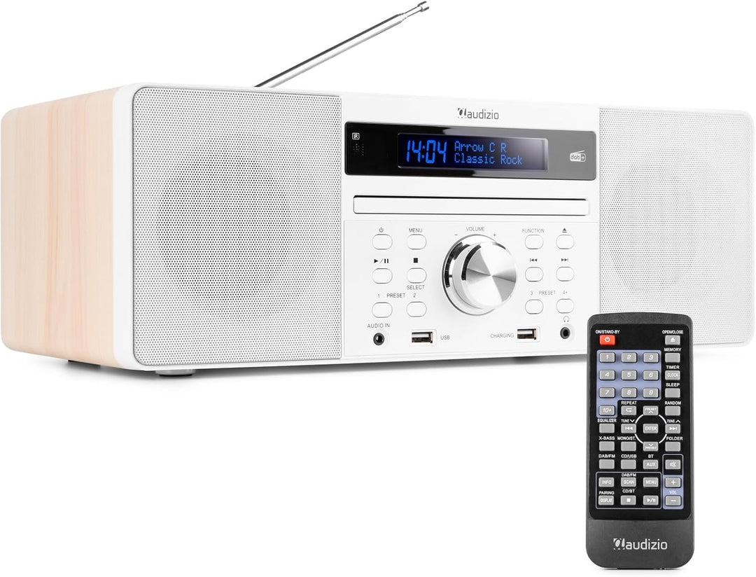 Audizio Prato - DAB Radio mit CD Player, MP3-Player, Bluetooth Radio, USB, DAB+, FM-UKW, Fernbedienu