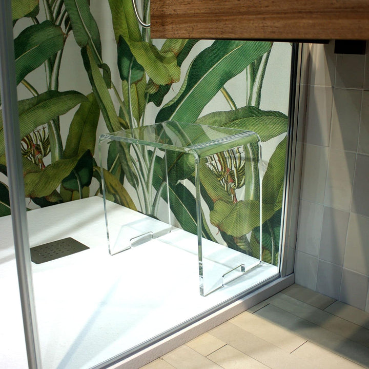 Agplex - Duschhocker aus Acrylglas - Transparentes Design, ideal für Bad und Flur oder Eingangsberei