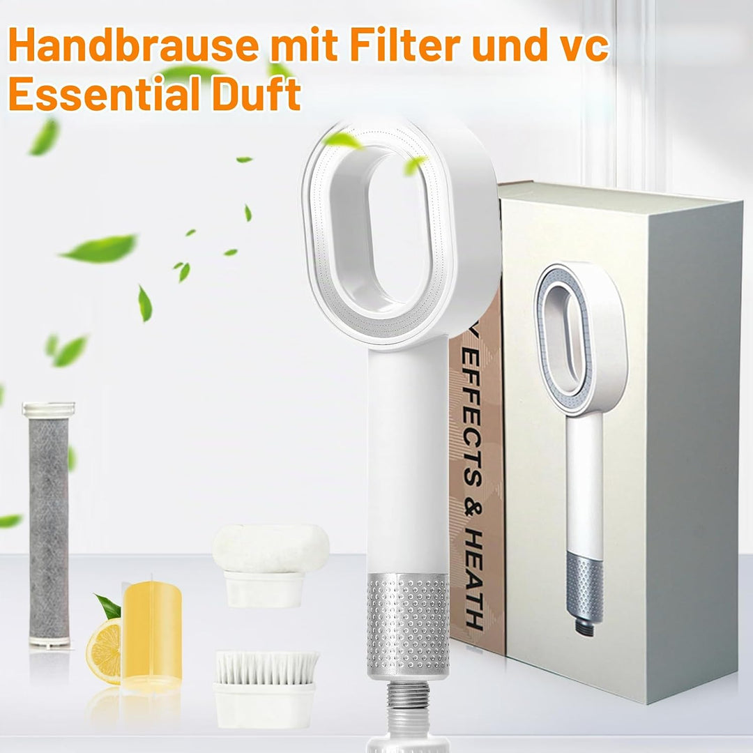 Filtersonic 3 in 1 Duschkopf mit Filter Gegen Kalk und Schwermetalle, Druckerhöhend, Schwamm enthalt