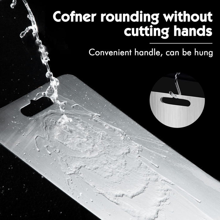 Titan Schneidebrett, Schneidbrett aus Edelstahl 34 x 23 cm, Titanium Cutting Board, Doppelseitiges L