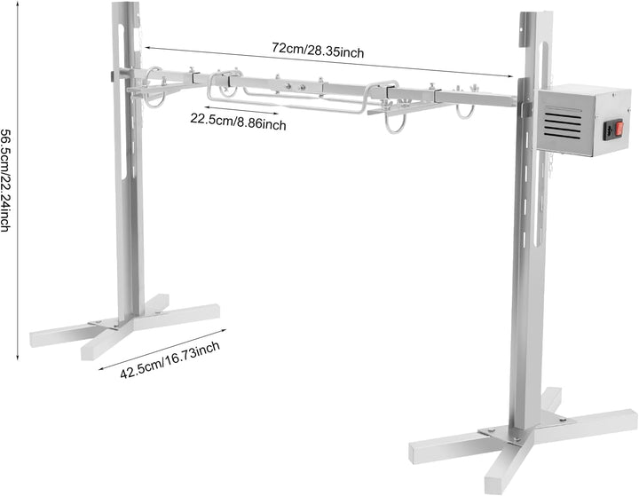 Professional Spanferkelgrill Edelstahl 30kg | Elektrischer Drehspiess mit Motor | Höhenverstellbarer