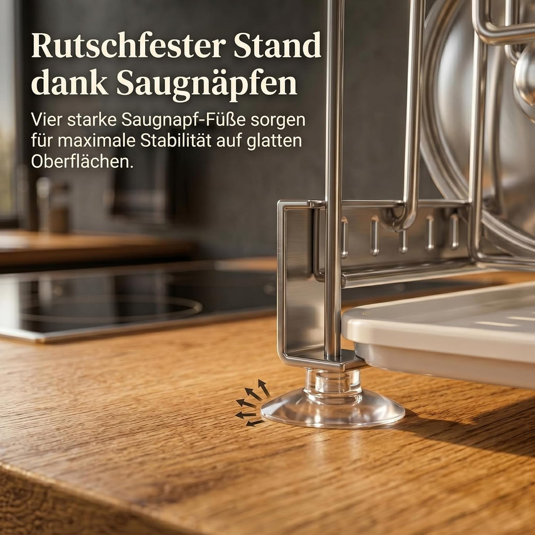 Topfdeckelhalter & Pfannen-Organizer, Edelstahl, 39x20x20cm | Küchen-Aufbewahrung für Arbeitsplatte
