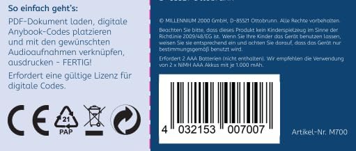 ANYBOOK Pro - der Audiostift mit Aufnahme- und Wiedergabefunktion, als Lernhilfe für Grundschule För