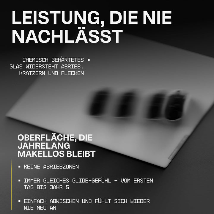 Wallhack SP-005 Glas Gaming Mauspad – Speed Surface für Esports, grosses Mauspad, ultra-gleitfähiges