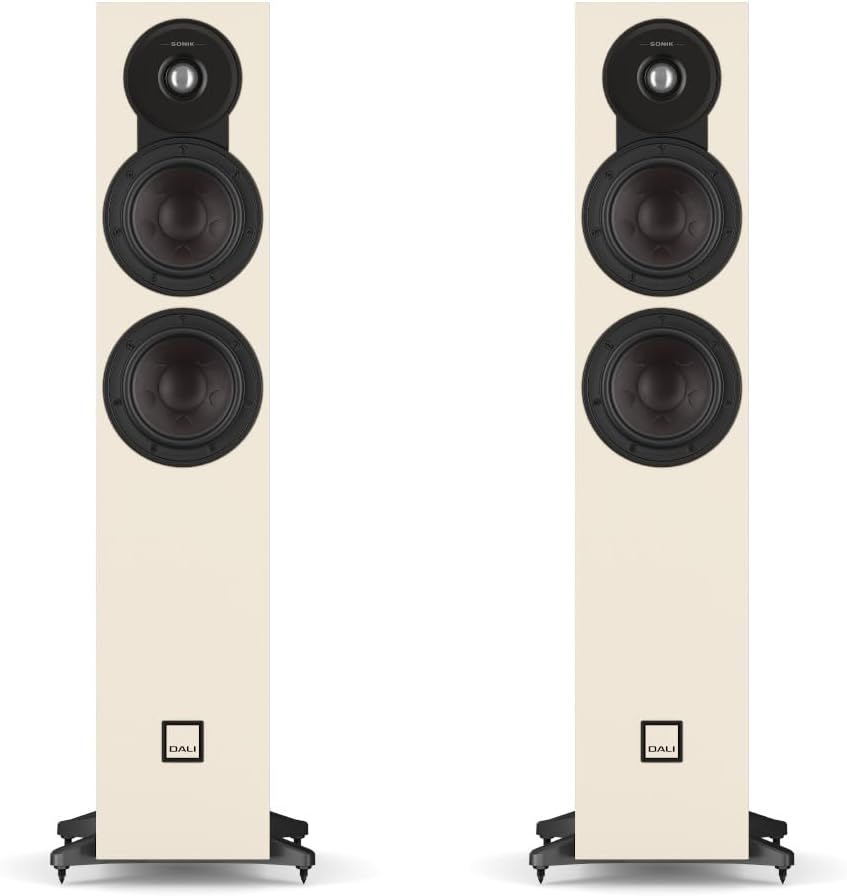 DALI Sonik 5 schlanke, bodenstehende passive HiFi-Lautsprecher – Dual 13,3 cm Clarity Cone Tieftöner