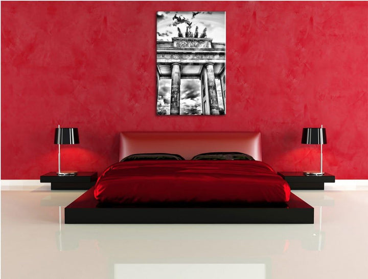 Pixxprint Brandenburger Tor Berlin / 100x70cm Leinwandbild bespannt auf Holzrahmen/Wandbild Kunstdru