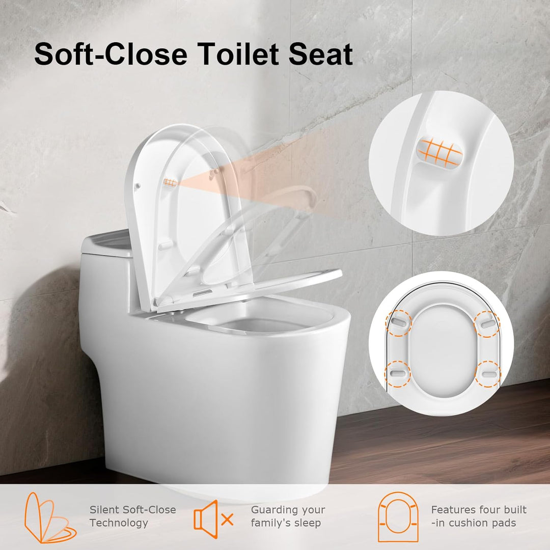 GRIFEMA WC Sitz mit Absenkautomatik-D Toilettendeckel Einfache Montage und Sauber, Klodeckel Quick-R