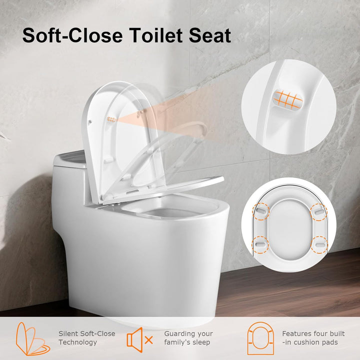 GRIFEMA WC Sitz mit Absenkautomatik-D Toilettendeckel Einfache Montage und Sauber, Klodeckel Quick-R