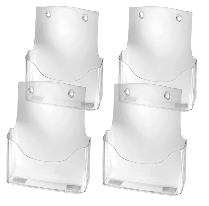 SIGEL LH110 Tisch-Prospekthalter DIN A4, 4er Pack, transparent - aus hochwertigem Acryl - Prospektst