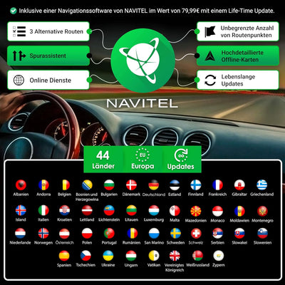 NEOTONE NDX-360A | 2DIN Autoradio mit Android 10.0 Q | Navitel Navigation mit Europakarten + Lifetim