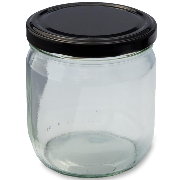 Imkado Twist-Off-Gläser (36 Stk) mit Metalldeckel (500g), abgerundeter Boden, Honigglas, Marmeladeng