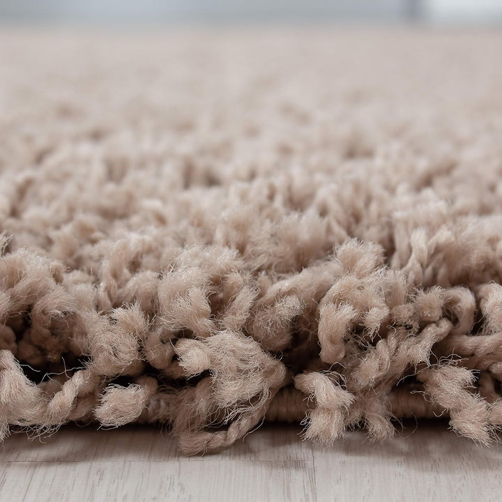 Teppium Hochflor Teppich Küche Shaggy 60 x 110 cm Braun - Flauschiger Teppich Extra Weich, Waschbar