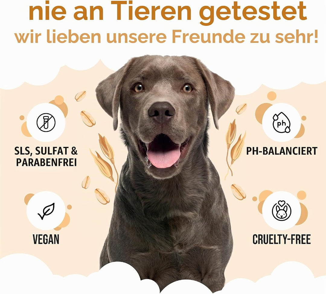 Haferflocken-Hundeshampoo von Buddycare - Shampoo für Hunde mit gereizter Haut - Beruhigend und Feuc