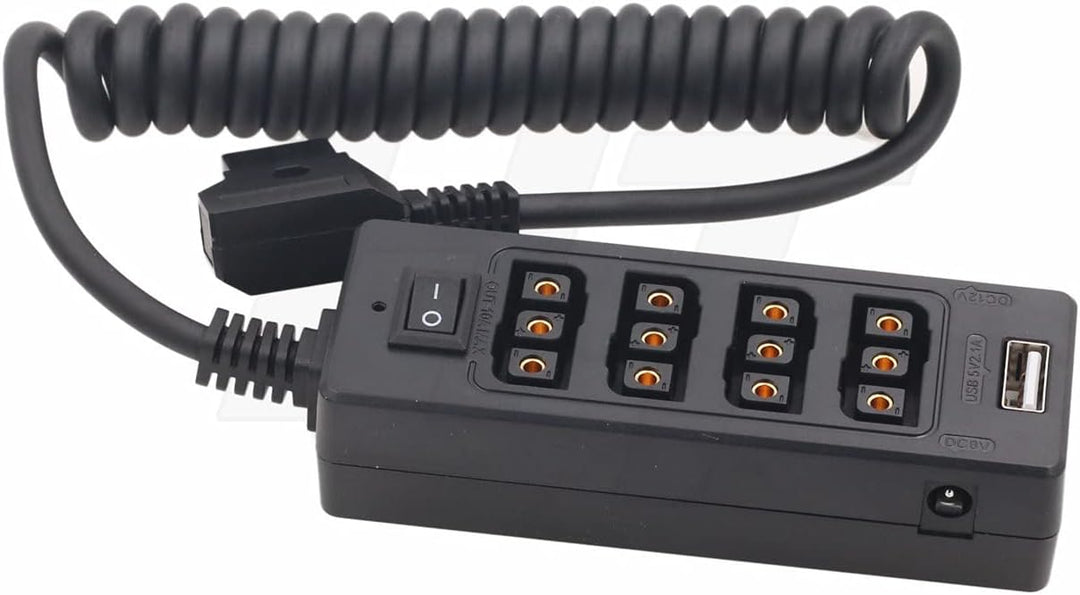 HangTon D-TAP Power Splitter 1 bis 4 P-Tap USB DC Adapter Konverter, 1/4 '' Schraubbefestigung für V