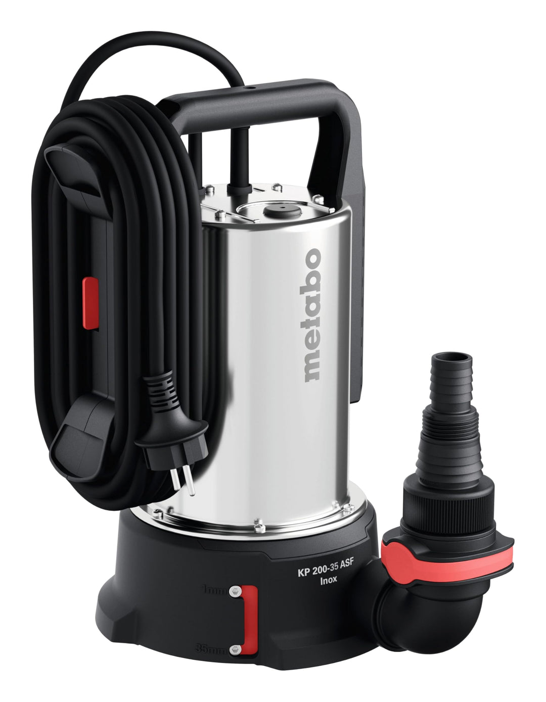 metabo Kombi‑Tauchpumpe KP 200‑35 ASF Inox - 620 W, 20.000 l/h, flachabsaugend bis 1 mm, Partikel bi