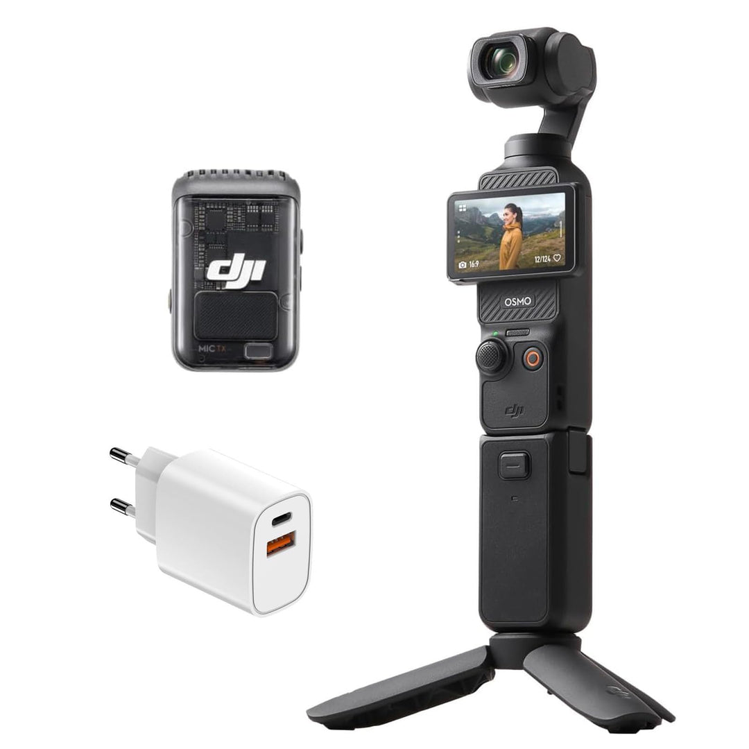 DJI Osmo Pocket 3 Kamera mit 1 Zoll CMOS-Video und 4K/120 fps, 3-Achsen-Stabilisierung, Schnellfokus