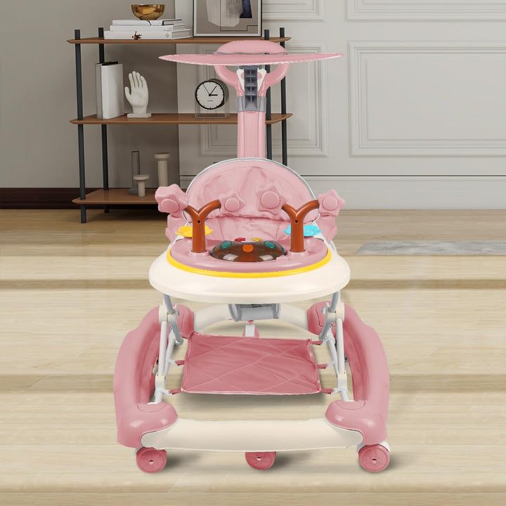 5-in-1 Lauflernhilfe für Babys, mit verstellbaren Höhen, Gehfrei Babywalker ab 6 Monate, bis zu 25 k