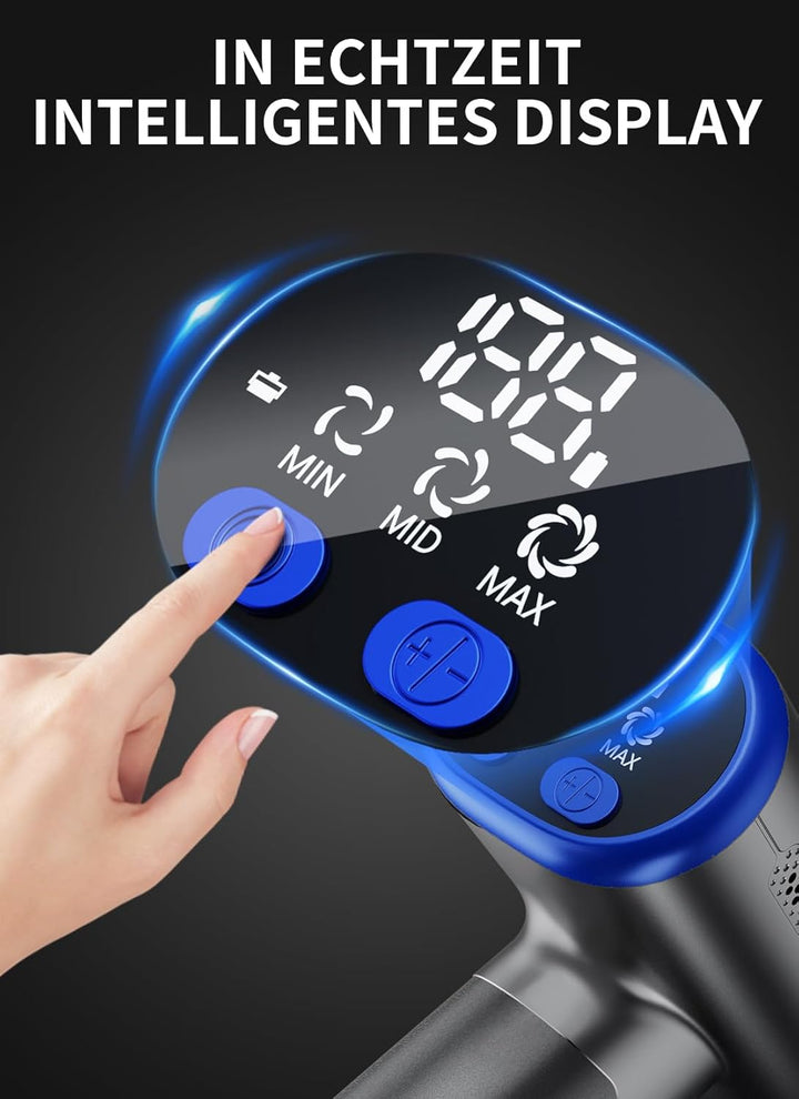 Akku Staubsauger, 40000Pa/450W Staubsauger Kabellos mit Smart Display Bis zu 50 Minuten Laufzeit Cor