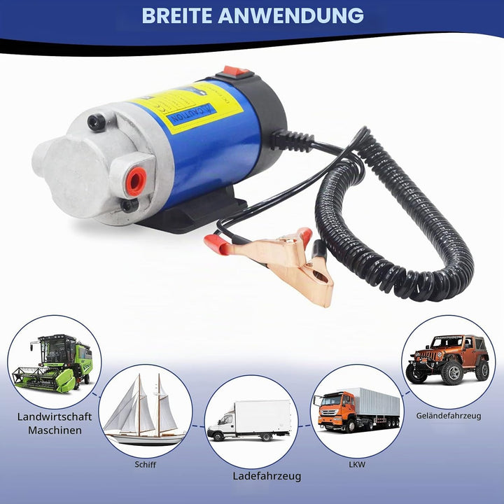 QLOUNI 12V 100W Ölabsaugpumpe Elektrisch Diesel Absaugpumpe 2-3L/min Ölwechselpumpe für Motorölwechs