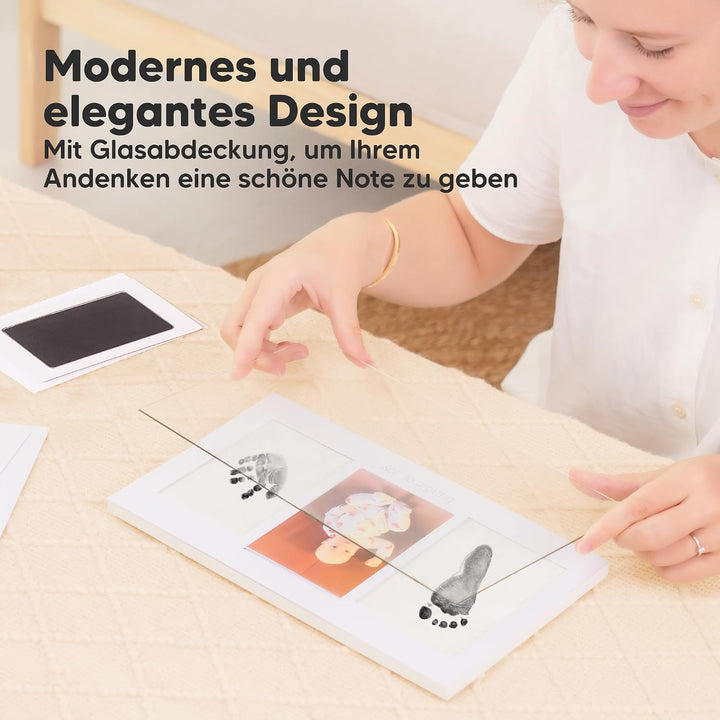 KeaBabies Tintenloses Baby Handabdruck und Fussabdruck set (Alpine White) | No Mess Tintenauflage fü
