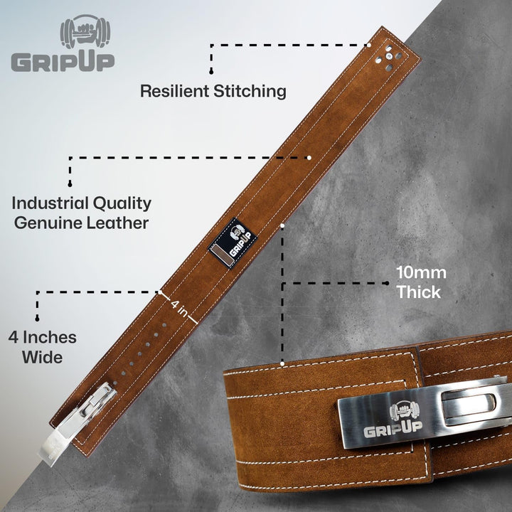 Gewichthebergürtel mit Lever Buckle – Professioneller Kraftsport Gürtel für schweres Heben, Powerlif