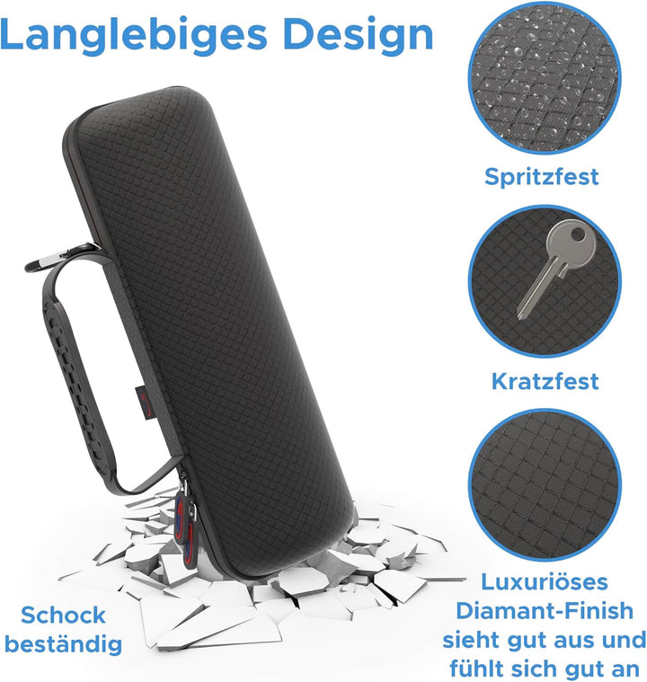 Digicharge Hart Tragen Tasche Hülle für JBL Flip 7, 6, Essential 2, Martin Garrix ed. 5 4 3 / Tuner