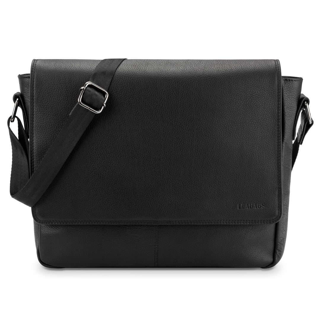 LEABAGS Leder Umhängetasche Herren & Damen I Echtleder Laptoptasche bis 14 Zoll I Messenger Bag mit
