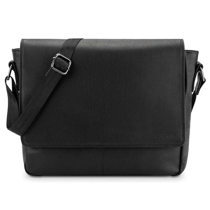 LEABAGS Leder Umhängetasche Herren & Damen I Echtleder Laptoptasche bis 14 Zoll I Messenger Bag mit
