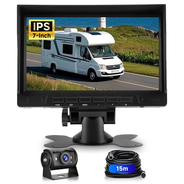 1080P HD Rückfahrkamera Kabel mit 7 Zoll IPS Monitor Kit Einparkhilfe,1024 * 600,IP69 AHD Rückfahrka