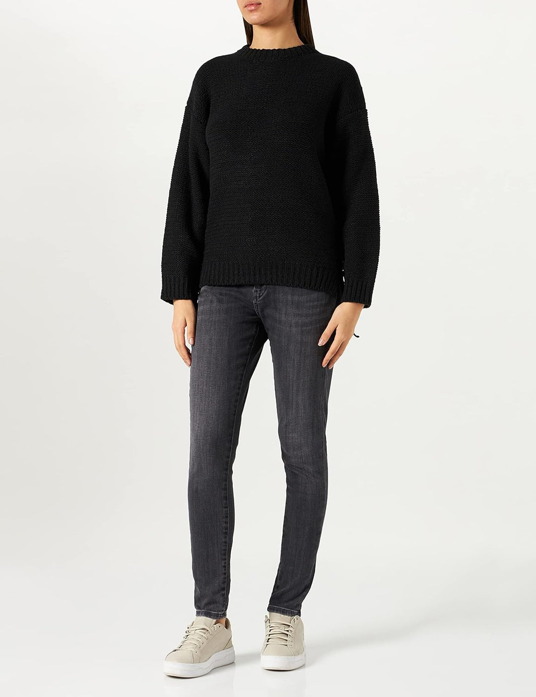 Replay Damen Kurzer Pullover XS Schwarz (098 Black), XS Schwarz (098 Black)